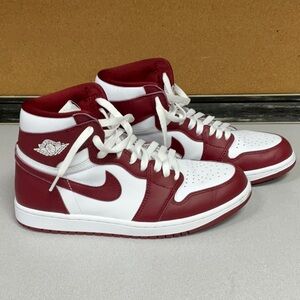Nike Men's Burgundy and White High-Top Sneakers